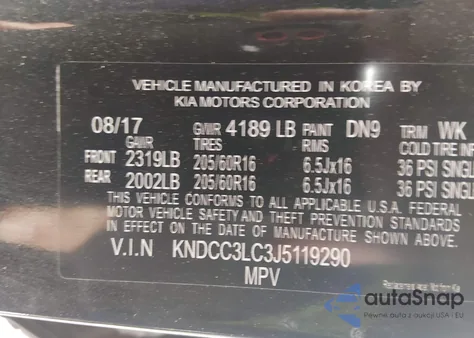 2018 Kia Niro Ex z USA, uszkodzony, nr VIN KNDCC3LC3J5119290